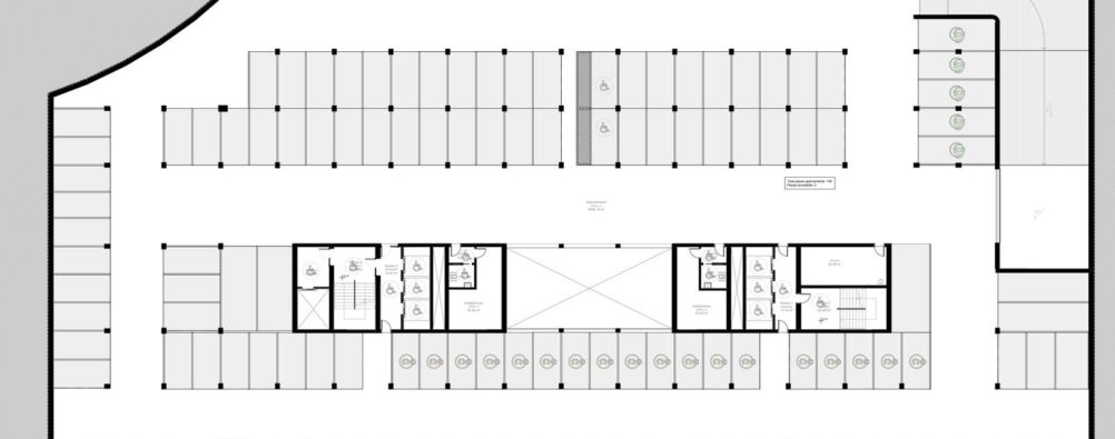 Plano de planta -2 subterránea en Aikon Global Center