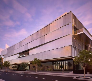 Render exterior del edificio de AGC